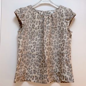 Banana Republic silk grey leopard sleeveless tank
